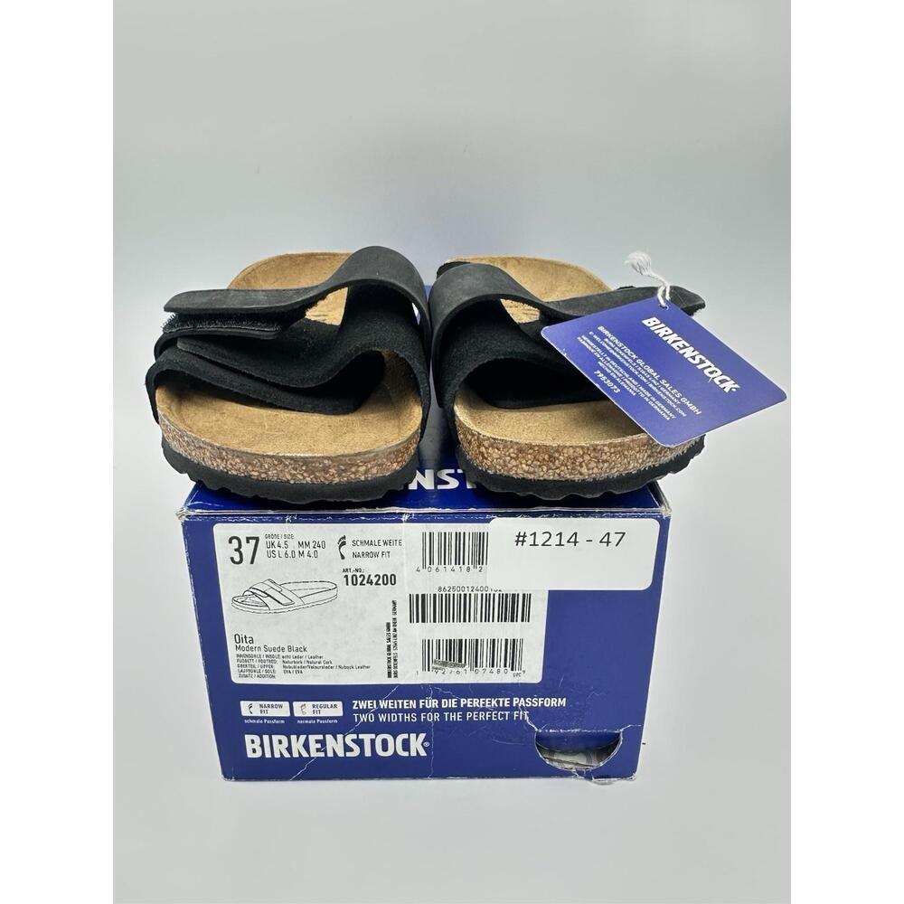 Birkenstock Oita Modern Suede Black Size 37 Narrow New in Box